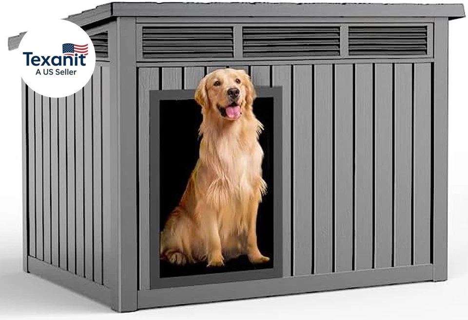 Casa para perros tanto para interiores como para exteriores con pisos extraíbles para techo resistente a la intemperie para Foto 1 de 4