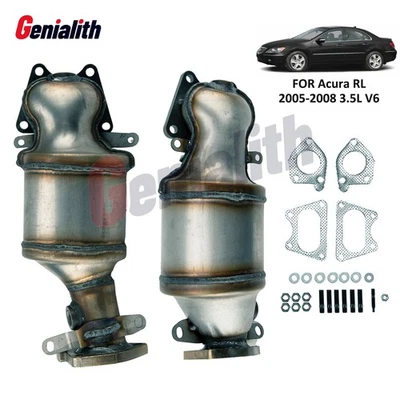 2X Catalytic Converter Bank 1 & Bank 2 For 2005 2006 2007 2008 Acura RL 3.5L V6 Foto 1 de 4
