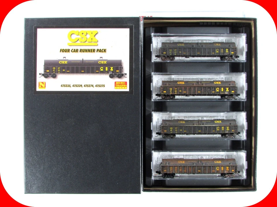 Paquete de 4 góndolas de acero bobina desgastada escala N ***CSX*** ---- Micro trenes 99300173 Foto 1 de 4