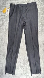 NEW Ted Baker Jefferson Pant Endurance 34R 100% Wool Pants Unhemmed Dark Grey - Picture 1 of 8