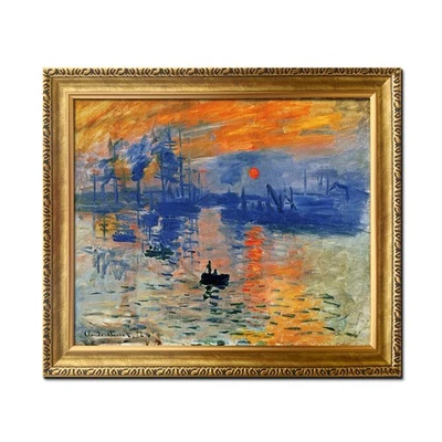 Arte enmarcado Claude Monet impresión amanecer, impresión pintura al óleo lienzo decoración de pared Foto 1 de 4