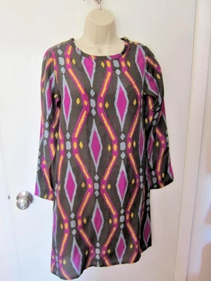 NWOT Roberta Roller Rabbit Long Sleeve Silk Dress~Keyhole Back~Side Pockets XS - Image 1 of 4