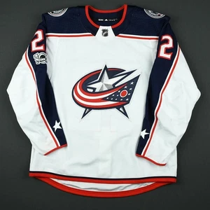 2017-18 Sonny Milano Columbus Blue Jackets Game Used Worn NHL Hockey Trikot - Bild 1 von 6