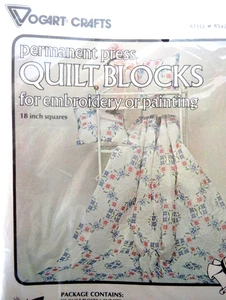Vogart Crafts Vintage Quilt Block Kit (6) für Stickerei #8342C Ring Bouquet 18" - Bild 1 von 8