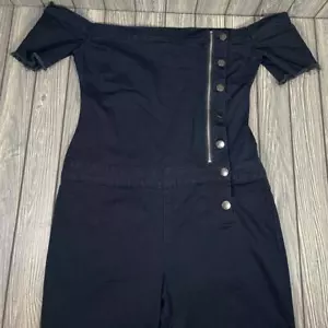 VIP Jeans schwarz Denim Strampler Overall Damen Gr. XXL Grunge Emo Goth Rave Stretch - Bild 1 von 7