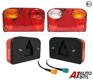 Pair Of 12v Rear Tail Lights Lamps 7 Functions Trailer Caravan Truck Lorry Emark - Picture 1 of 10