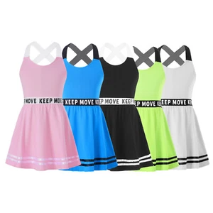 Mädchen Sportbekleidung Tennis Outfit Kinder Kleid Buchstaben bedruckt Sport A-Linie Golf - Bild 1 von 45