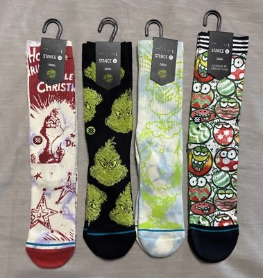 Men's Stance Lot (4) How the Grinch Stole Christmas Sock L (9-13)  - Image 1 of 4