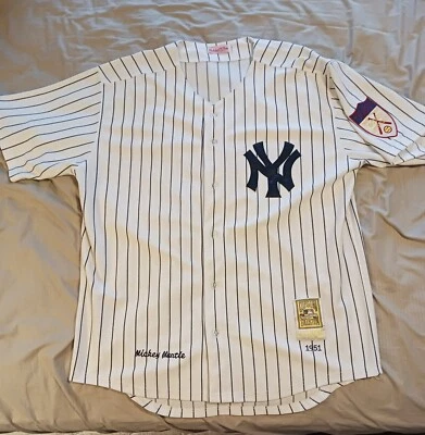 Camiseta deportiva Mitchell & Ness 1951 Mickey Mantle Cooperstown para hombre 54" pecho Foto 1 de 4