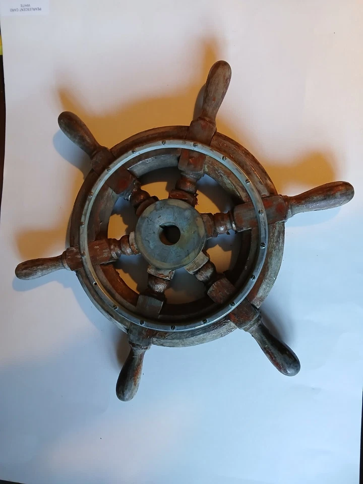 Ships wheel. Vintage Ships steering wheel. Nauticalia. - Image 1 of 4
