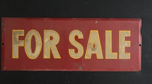 VINTAGE METALLSCHILD ''ZU VERKAUFEN'' GEPRÄGT - Bild 1 von 4