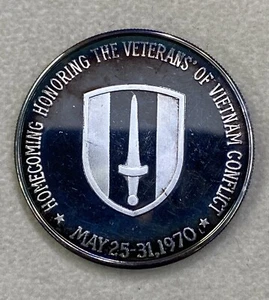 1970 Vintage Medaille Homecoming Honoring Veterans Of Vietnam .999 Silber seltene Münze - Bild 1 von 10