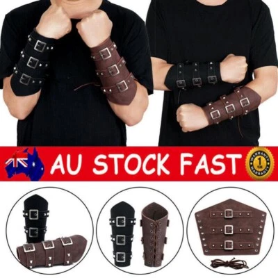 Arm Guard Armor Cuff Leather Bracer Knight Costume Battle Medieval Viking Bangle - image 1 of 4