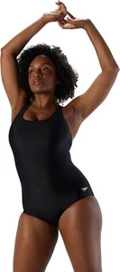 Nuevo con etiquetas Traje de baño Speedo para mujer de una pieza PowerFlex Ultraback sólido, Speedo negro 24 - Imagen 1 de 9
