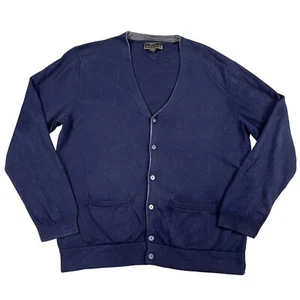 Jos A. Bank Reserve Navy Silk Blend V-Neck Cardigan Sweater Sz XL - Picture 1 of 3