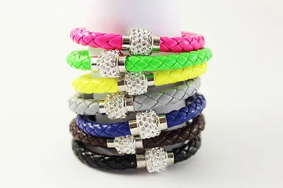 Armband Damen Mädchen Strass Magnetschloss Kunststoff versch.Farben C511 - Bild 1 von 2