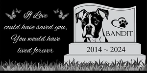 Pet memorial Engraved Marker, headstone Granite gravestone Boxer dog - Picture 1 of 24