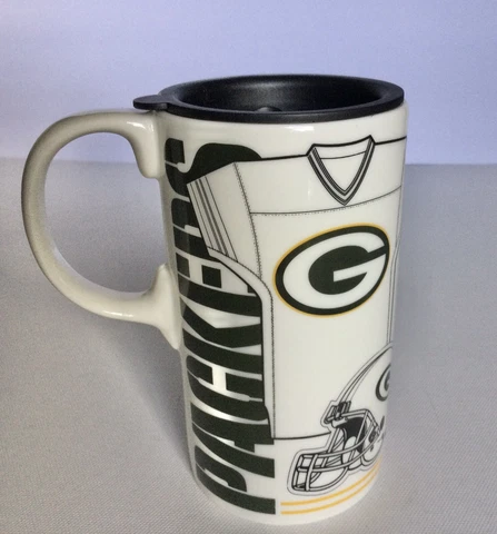 Green Bay Packer Mug 20 Oz. With Lid NFL Licensed Team Sports America Cover