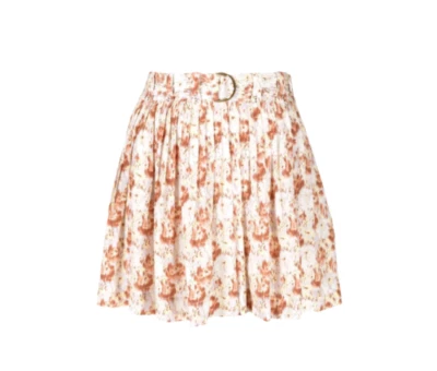 Шорты женские Ulla Johnson с цветочным принтом 14 ржавчина оранжевый пояс с высокой талией 3 дюйма внутренний шов - Изображение 1 из 4