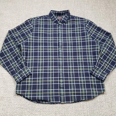Camisa NEGRO MARRÓN 1826 Para Hombre 2XL Azul Verde Abotonada Franela Cuadros Grunge Foto 1 de 4