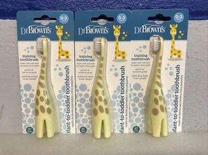 Dr. Brown's Infant-To-Toddler Training Toothbrush 0-3yrs Giraffe Shaped Lot Of 3 - Picture 1 of 2