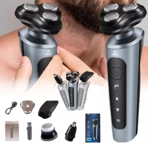 Mens Electric Shaver Razor Wet Dry Rechargeable Rotary Cordless USB Charging - Picture 1 of 13