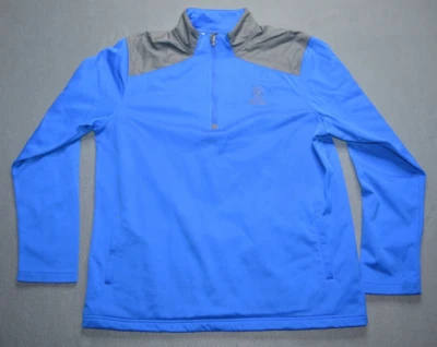 Suéter Under Armour Para Hombres L Gris Azul Coldgear Pullover 1/4 Cremallera TPC Mrytle Playa Foto 1 de 4