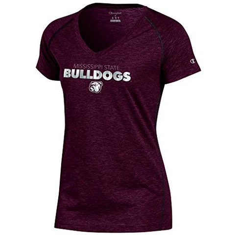 NCAA Mississippi State Bulldogs Women's Short sleeve V Neck Tee, X-Small, Mar Cover