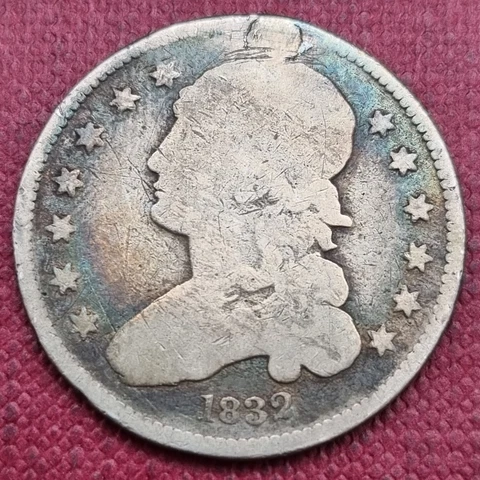 1832 Capped Bust Quarter 25c Circulated Details #60253 Cover