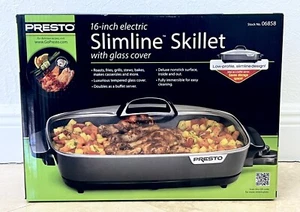 Presto 16" Electric Slimline Skillet with Glass Cover - 06858 - Picture 1 of 14
