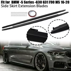 Gloss Black For BMW G30 530i 540i & F90 M5 Sedan 2017-22 MP Style Side Skirts US - Picture 1 of 11