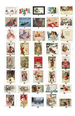 30 Personalized Address Vintage Christmas Labels (CS2) - Image 1 of 3