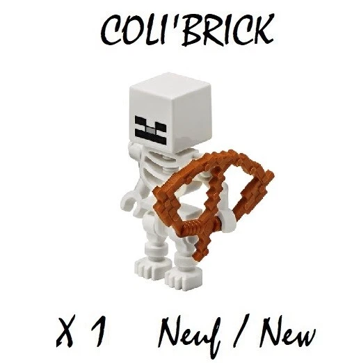 Lego min011 Minifig figurine Minecraft - 1x Squelette / Skeleton - New Neuf - Photo 1/1
