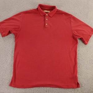 Jamaika Jaxx Poloshirt Herren L rot rosa gestreift Modal Polyester Kurzarm - Bild 1 von 10