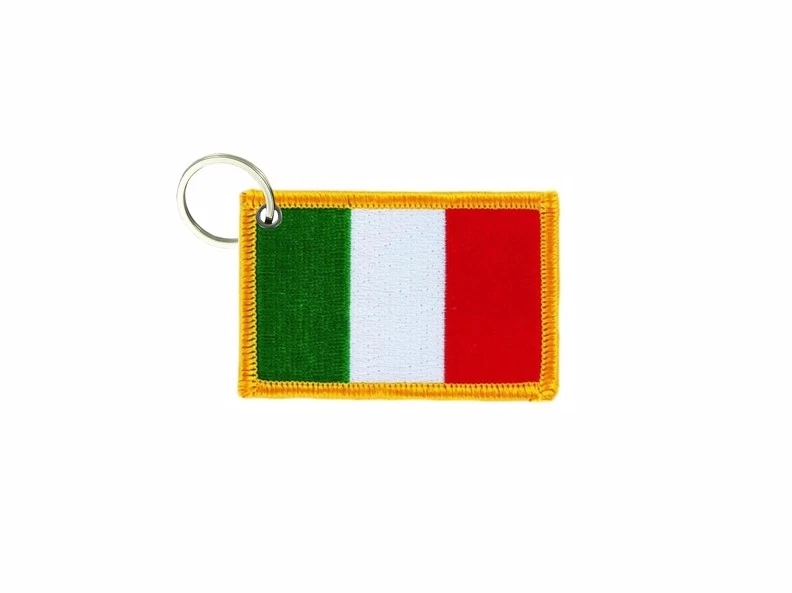 Key Ring Keys Embroidered Patch Sew on Cloth Badge Italy Italian Flag