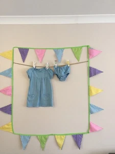 Pretty Striped Baby Boden Dress With Knickers - 6-12 M - Great Condition - Picture 1 of 1