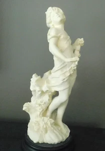STATUA SCULTURA GIOVANE DONNA/RAGAZZA ITALIANA VINTAGE/MCM anni 50 alta resina 18" - Foto 1 di 21