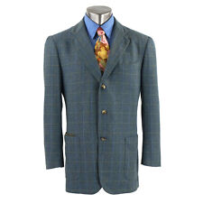 LUCIANO BARBERA Sz. 42 Blazer Jacket Unstructured Windowpane Wool Handmade ITALY