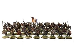 GRAN SAXON GUERRERO HORDA EJÉRCITO 44 28mm pintado histórico wargame saga de la edad oscura - Imagen 1 de 6