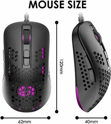 USB Wired Gaming Mouse 2400DPI Adjustable Honeycomb Shell Mice Laptop PC PS4 #3 - Image 1 of 4
