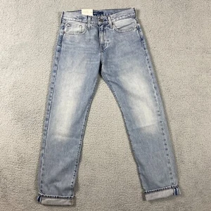 Levis 502 Jeans Mens 29x32 Taper Fit Made & Crafted Selvedge Low Rise Light Wash - Picture 1 of 21