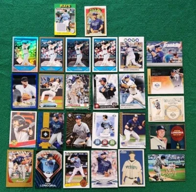 Lote de cartões de beisebol Evan Longoria coleção controle remoto inserção GQ #'d Bowman relíquia cromada - Imagem 1 de 4