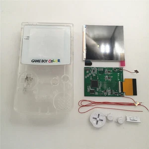 Super OSD Q5 Version RIPS LCD screen Kit w/ Pre-cut Clear White Shell For GBC - Picture 1 of 10