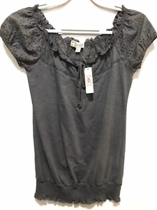 NEU Decree Damen/Jr’s Top Gr. M. Grau Ösenärmel 100% Baumwolle. Neu mit Etikett - Bild 1 von 15