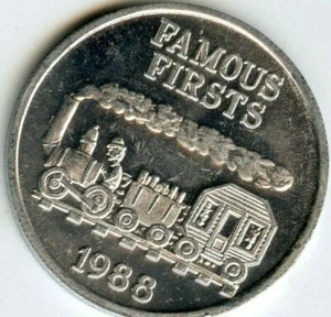 Mardi Gras Doubloon Krewe of Proteus 1988 aluminio - Imagen 1 de 2