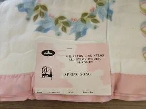 NOS Sears Harmony House 94% Rayon 6% Nylon SPRING SONG BLANKET--72" x 90" - Picture 1 of 6
