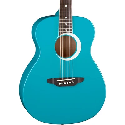 Luna Aurora Borealis 3/4 Size Acoustic Guitar Teal Sparkle - Image 1 of 4