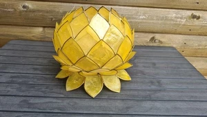 FAB VINTAGE HONEY CAPIZ SHELL PINEAPPLE CEILING LIGHT SHADE - Picture 1 of 11