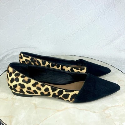 Crown Vintage Noelle Punta Punta Ballet Pisos 6 Tostado Negro Leopardo Elegante Slipon Foto 1 de 4