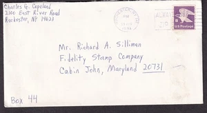 1981 portada Charles G Copeland Rochester NY a Fidelity Stamp Co Cabin John MD - Imagen 1 de 1
